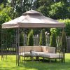 8 x 8-Ft Steel Frame Gazebo with Outdoor Weather Resistant Top Vent Canopy