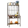 Bakers Rack with Stemware Hangers and Wine Rack