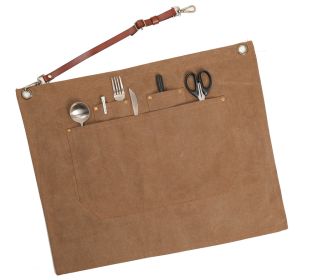 Baked Denim Canvas Leather Short Apron (Option: N types of)