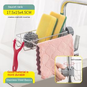 Racks Hanging On A Faucet Stainless Steel Kitchen Storage Rack (Option: Upgrade)