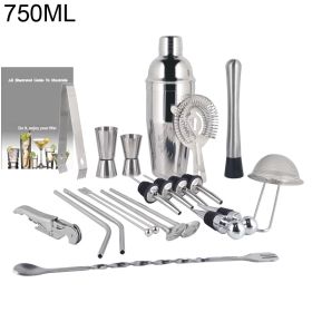 Boston Cocktail Shaker Bar Tools Wine Mixer Set (Option: Silver-750ml No Rack)