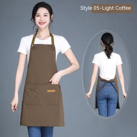 Women's Wear-resistant Stain-resistant Breathable Waterproof Apron (Option: 05 Model Light Brown)