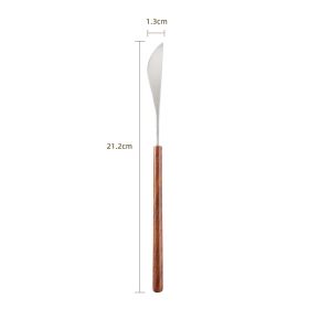 Stainless Steel Western Tableware Retro Rosewood Wooden Handle Knife, Fork And Spoon (Option: Natural Main Knife)