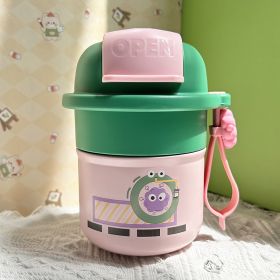 Good-looking Coffee Cup Stainless Steel Cold Insulation Cup Cartoon Cute (Option: Cyan Pink Green-550ml)