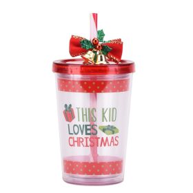 Christmas Double Layer Plastic Drinking Straw (Option: HLT 2010 2-201to300ml)