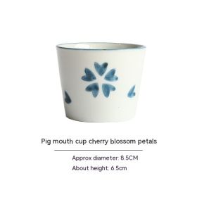 Japanese Ceramic Tableware Straight Cup (Option: Cherry Blossom Petals-150to200ml)