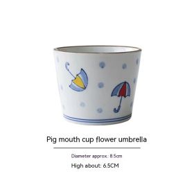 Japanese Ceramic Tableware Straight Cup (Option: Floret Umbrella-150to200ml)